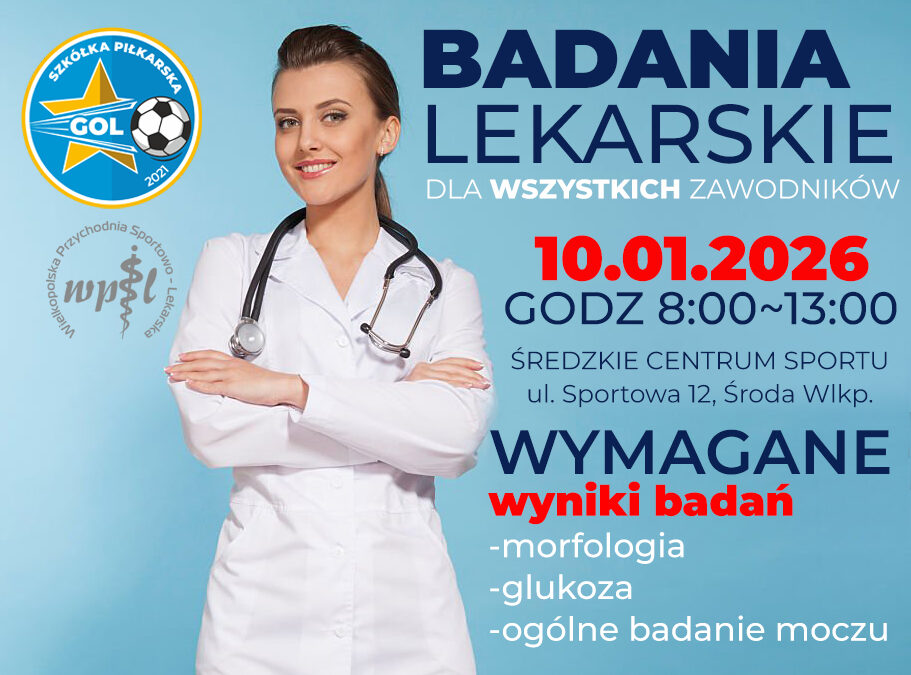 Badania lekarskie – 10.01.2026